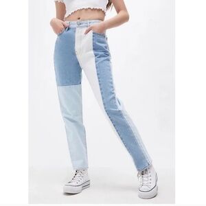 PacSun Sky Blue Women's Eco Hopper Patch Mom Jeans Denim Pants size 27